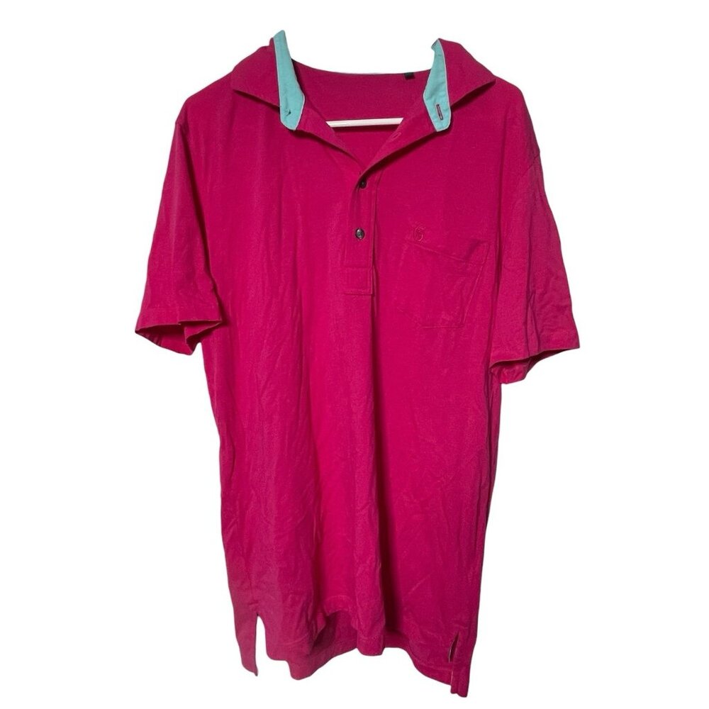 Greyson Polo Shirt Mens M Fuchsia Pink  Performance Stretch Golf Embroidered